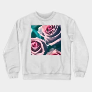 Large Pink Roses Crewneck Sweatshirt